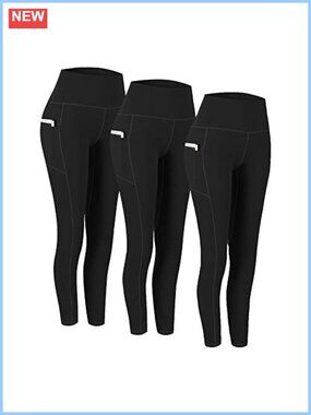 2 Pack High Waist Yoga Pants with Pockets Workout Leggings Women 4 Way Stretch